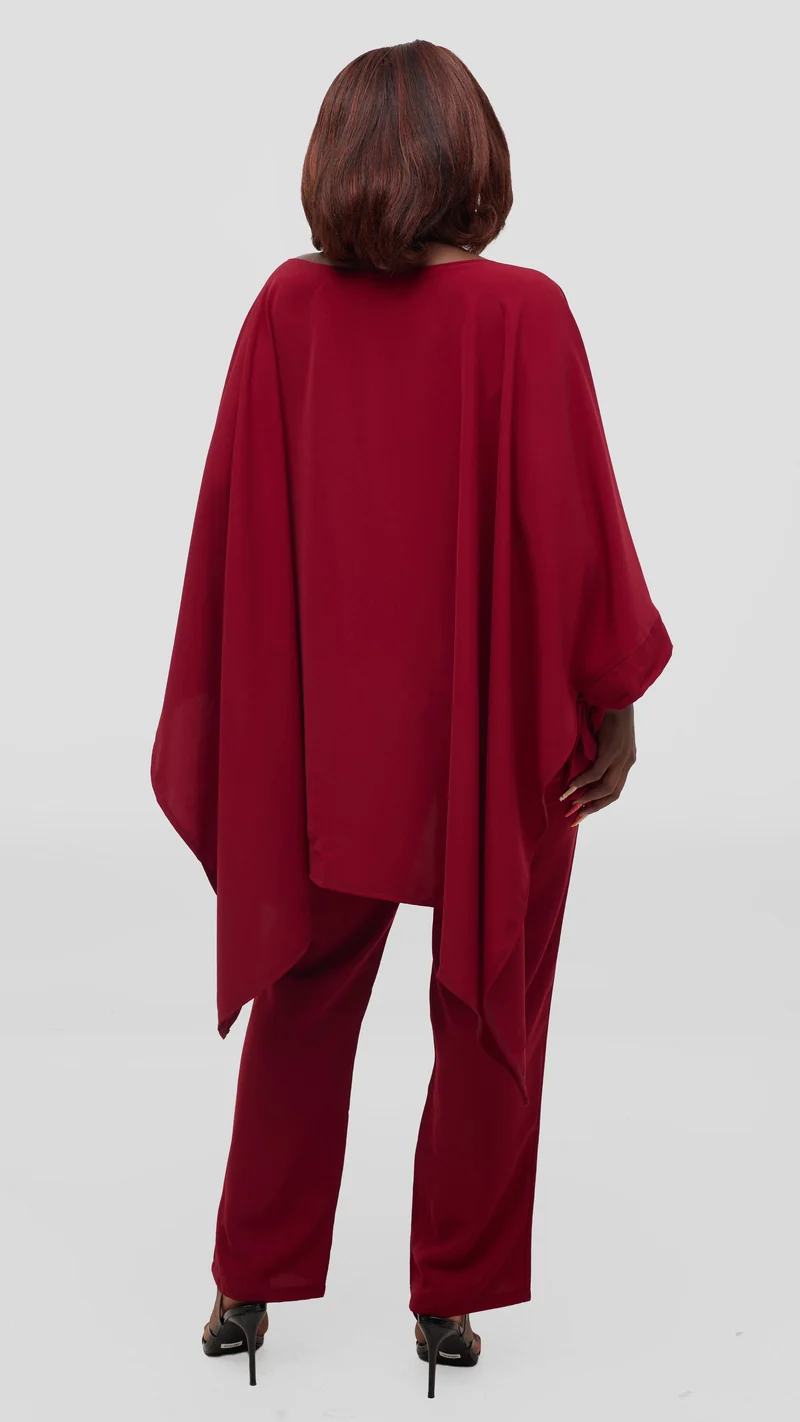 Lela Pant Set - Burgundy