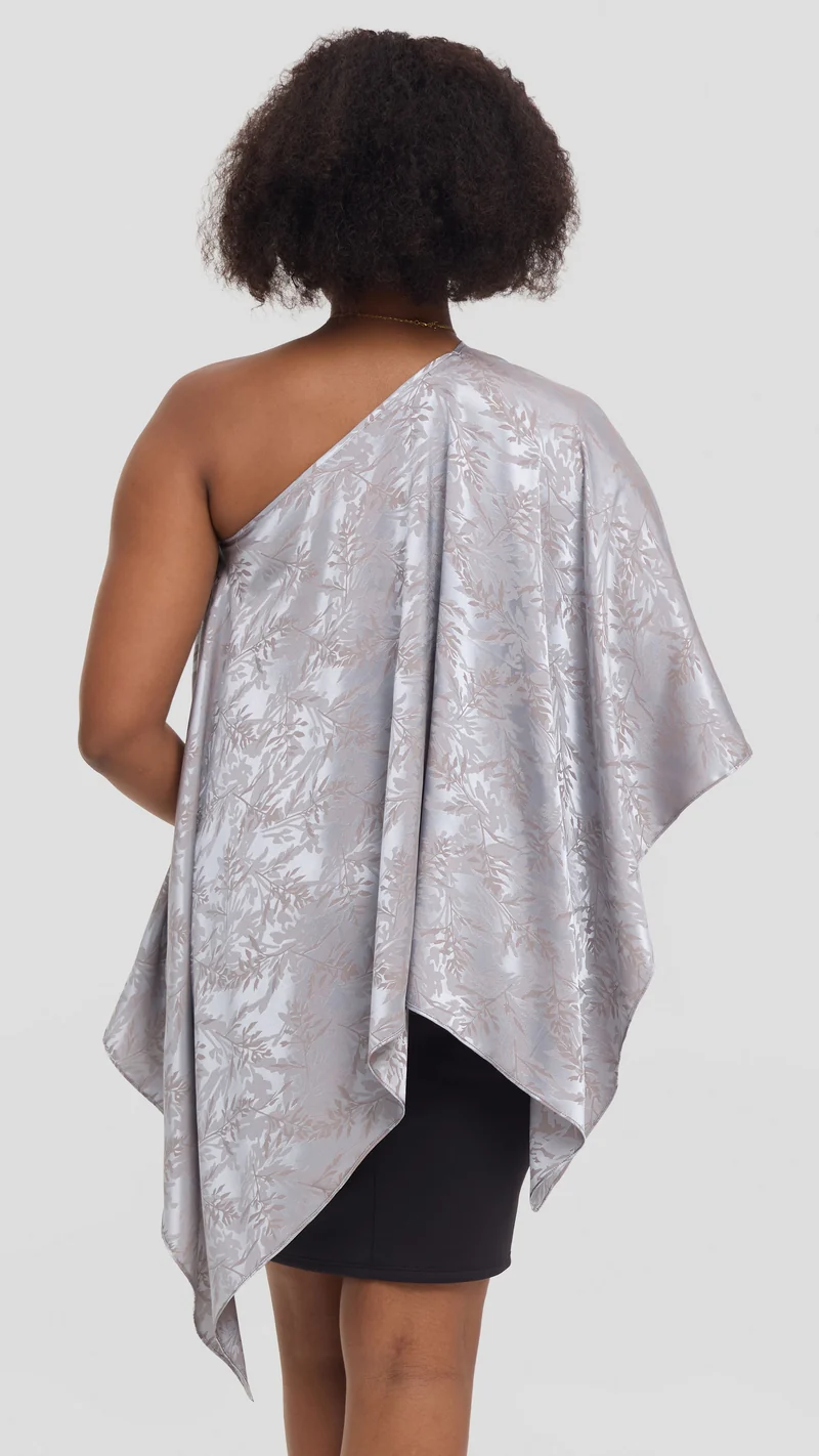 Vivo Liora Multiway Top in Satin - Baby Blue Textured Print