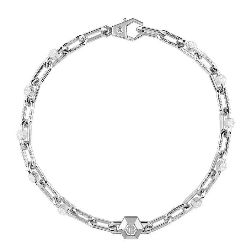 Philipp Plein Herren Halskette PLEIN EDGE Edelstahl Silber PJPEA05NU