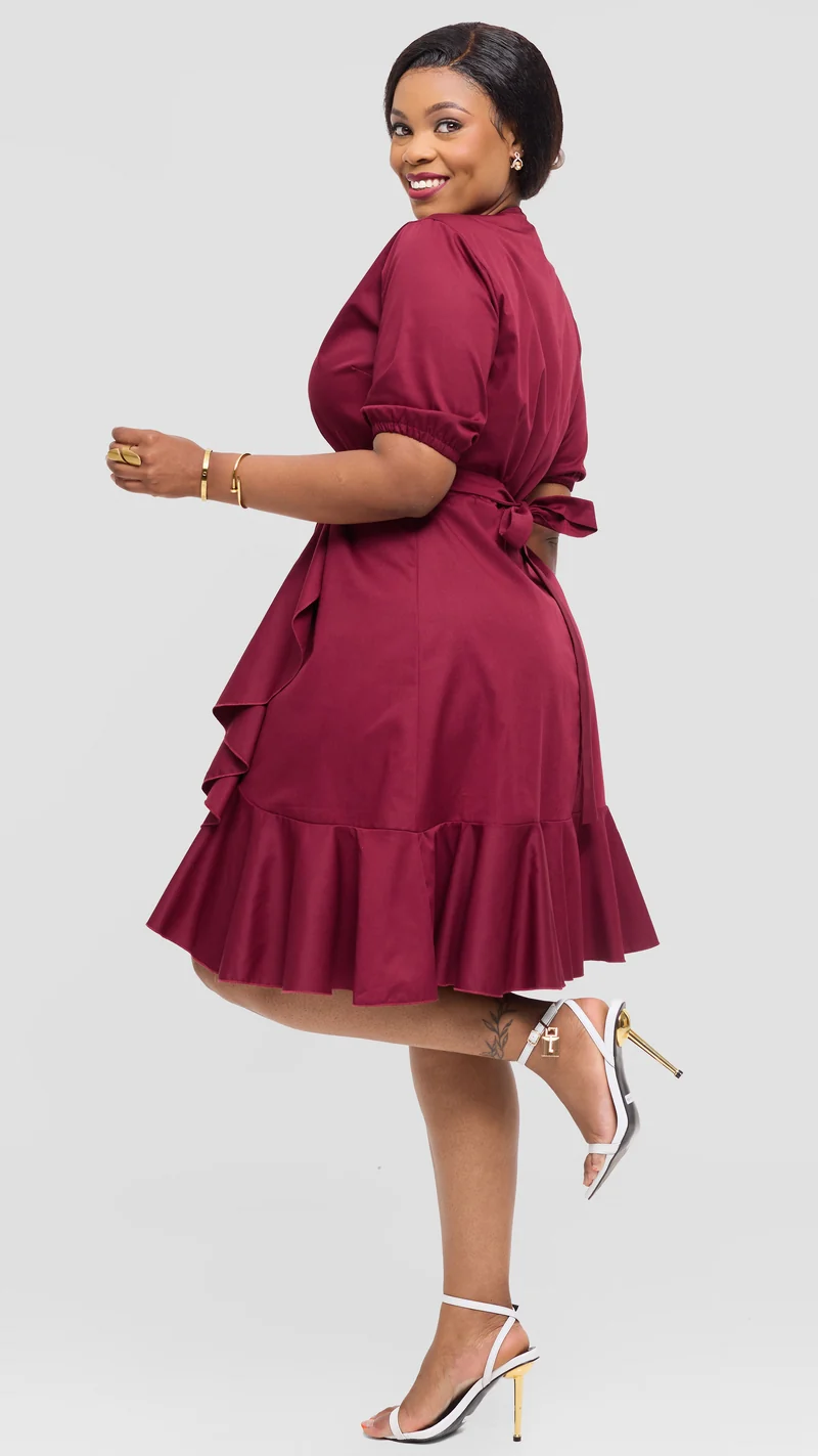 Lizola Vinikuba Wrap Dress - Maroon