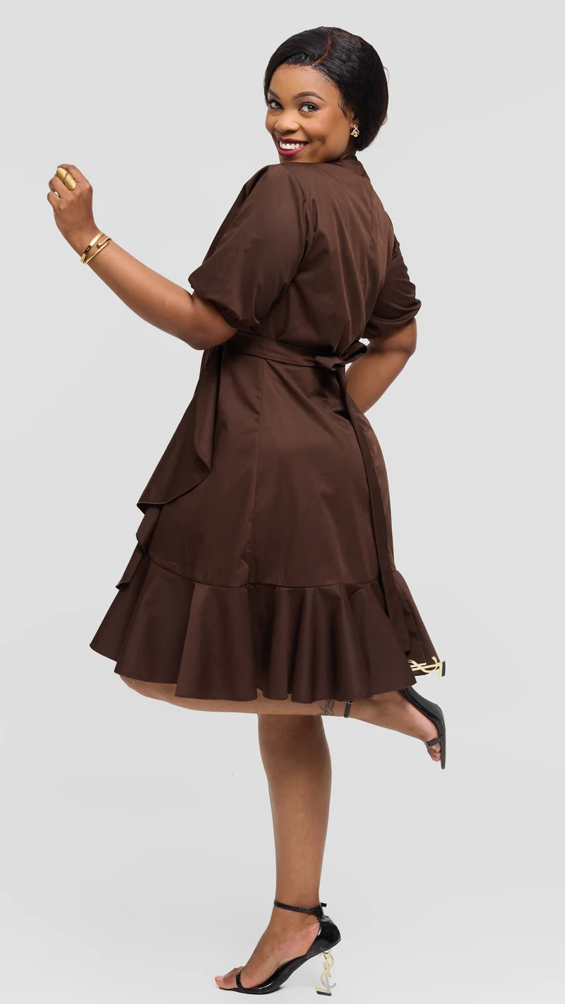 Lizola Vikuba Wrap Dress - Brown