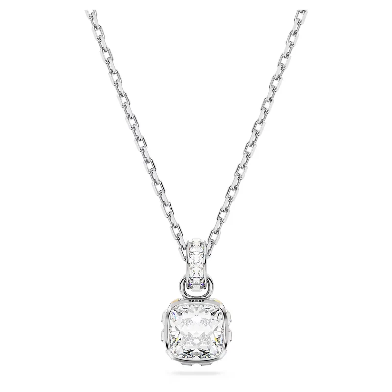 Swarovski Kette mit Anhänger Birthstone April Kissenschliff Weiß 5651704