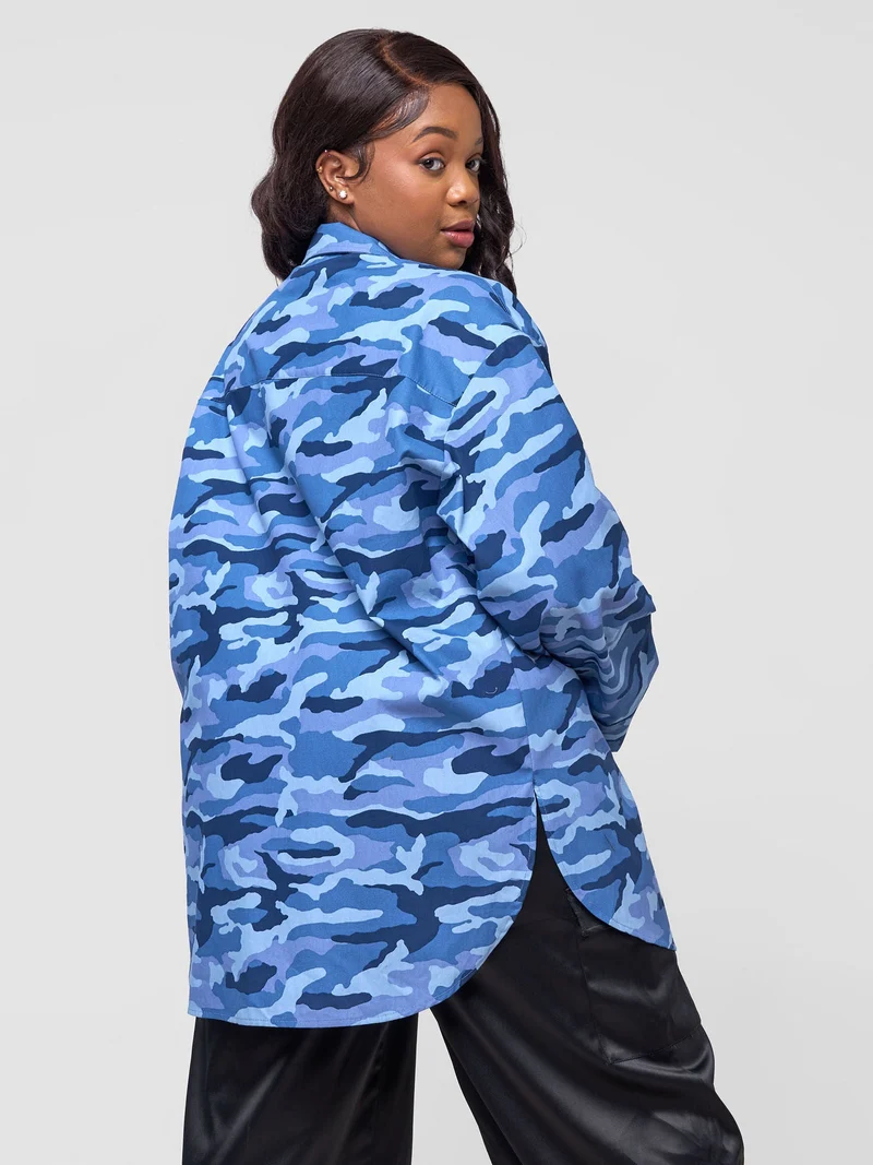 Zoya Yuni Oversized Shirt - Blue