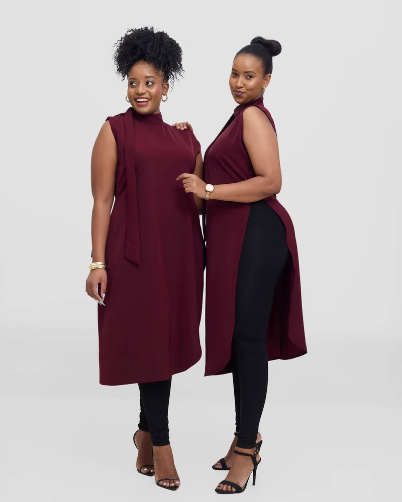 Merli Africa Aura Assymetric Top - Maroon