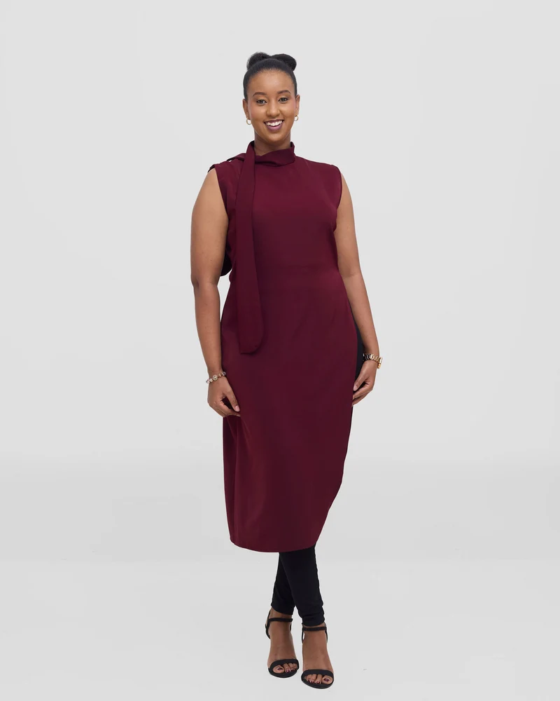 Merli Africa Aura Assymetric Top - Maroon