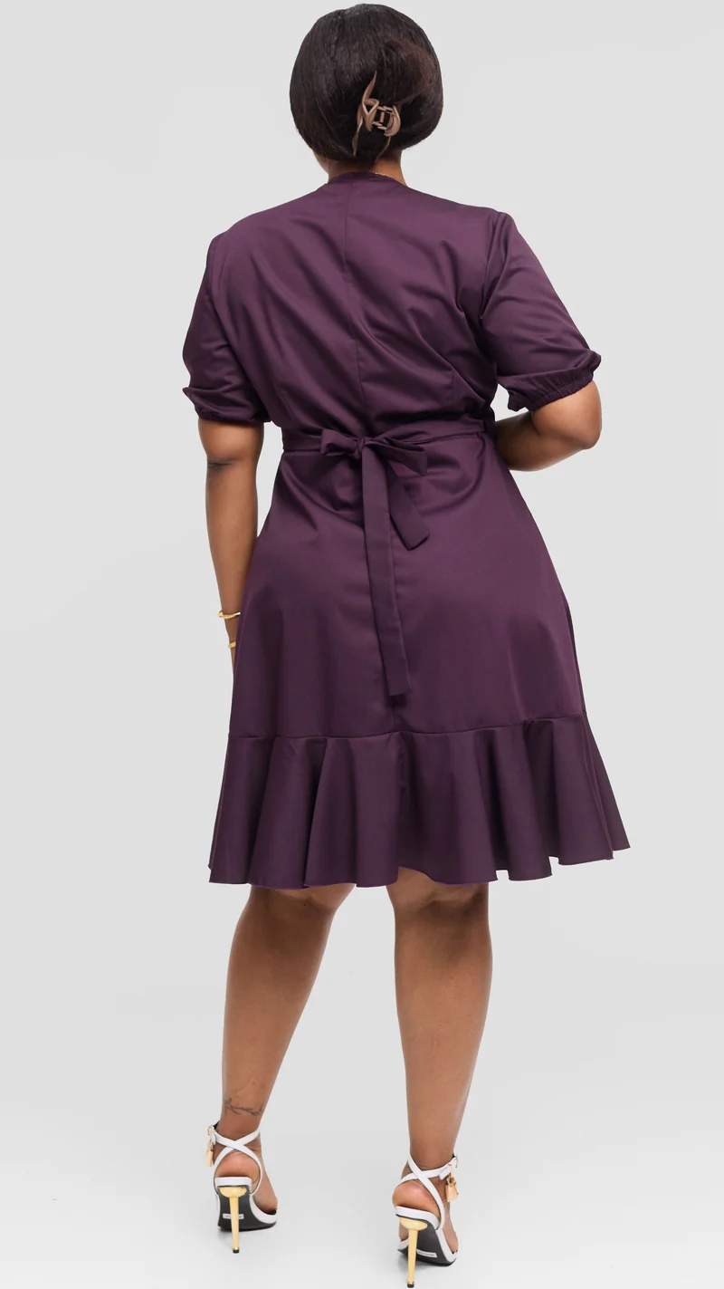 Lizola Vielim Wrap Dress - Dark purple