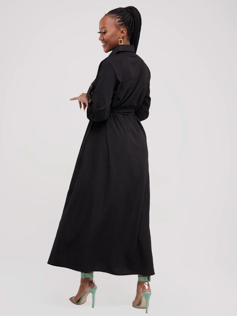 Salok Rave Shirt Dress - Black