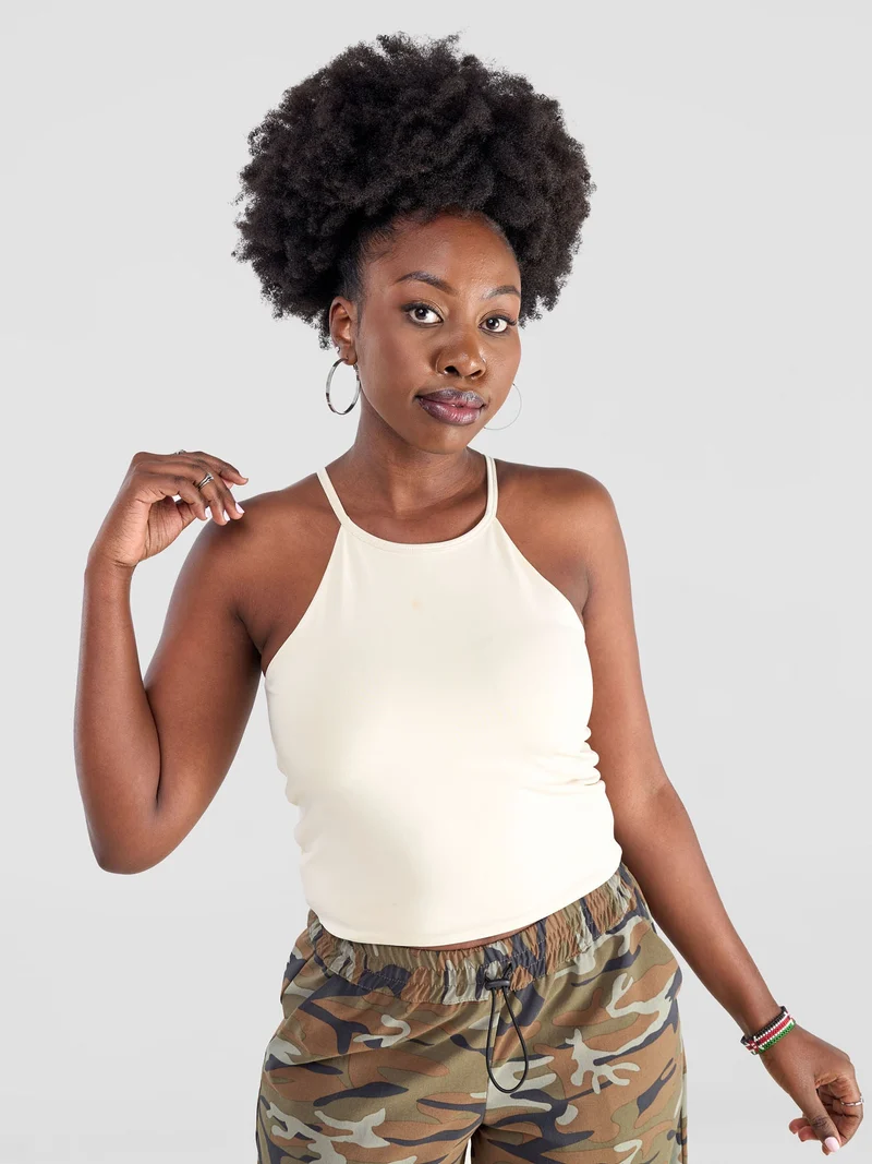 Zoya Yuni Halter Midriff Top - Beige