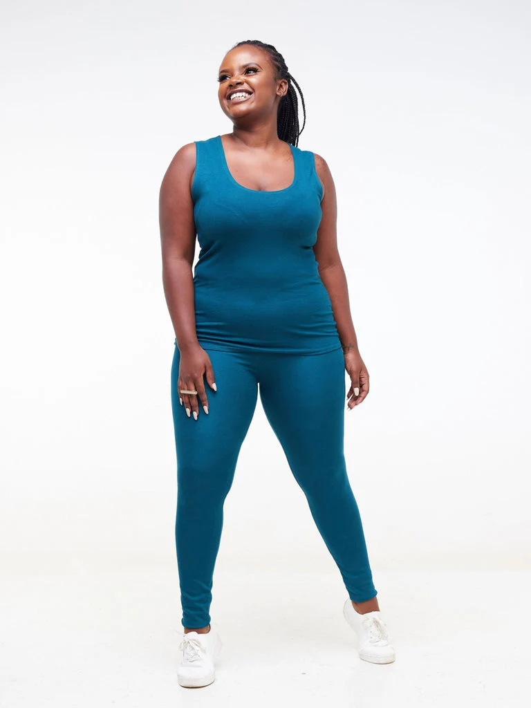 Zoya Basic Full Length Leggings - Teal