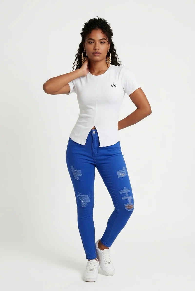 Stylish Sisters Ribbed Sweater Top - White