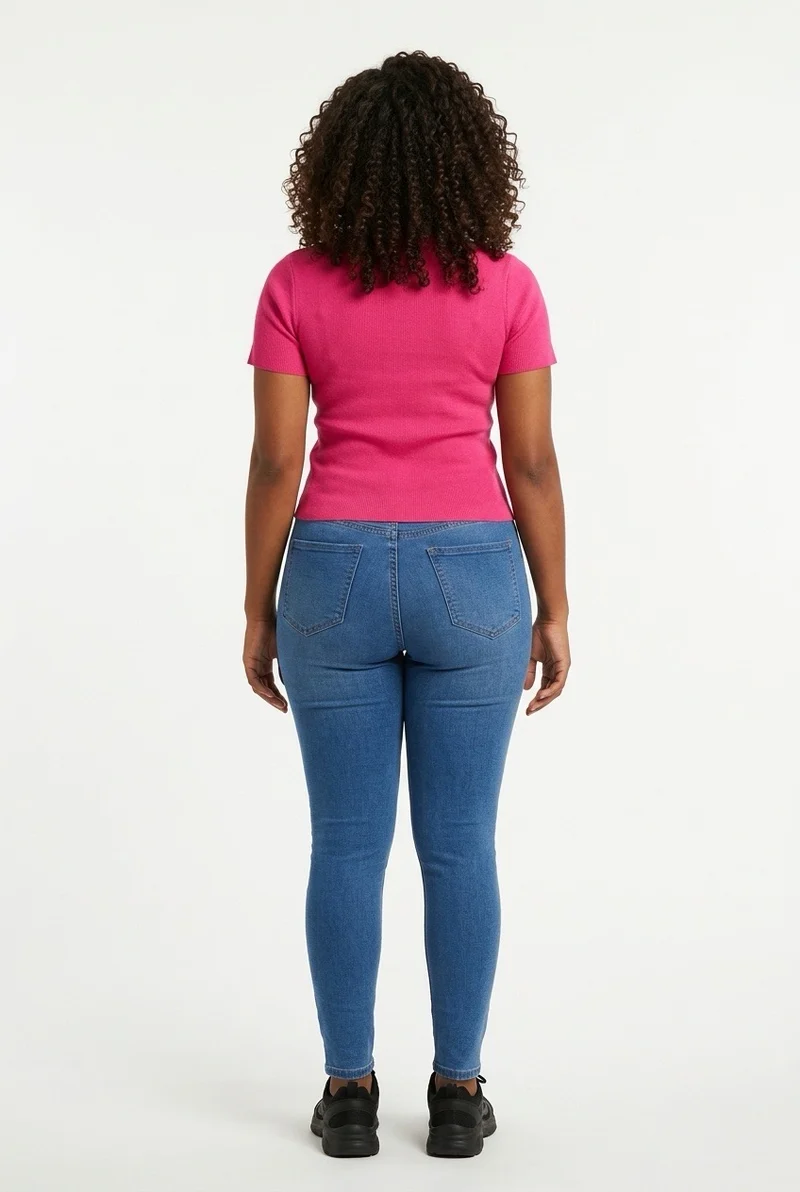 Stylish Sisters Ribbed Sweater Top - Hot Pink