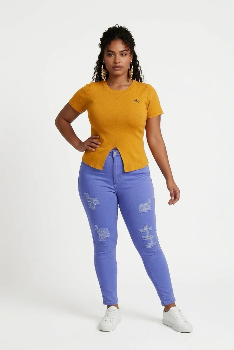 Stylish Sisters Ribbed Sweater Top - Mustard
