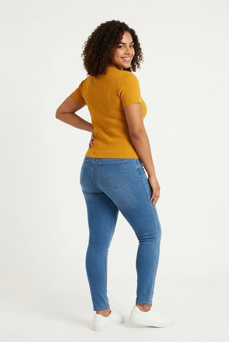 Stylish Sisters Ribbed Sweater Top - Mustard