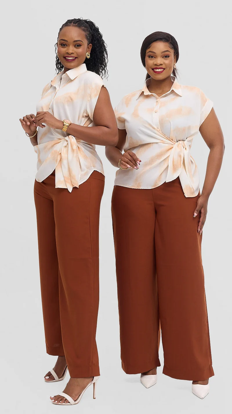 Inroses Sienna Knot Two Piece Set - Brown / White