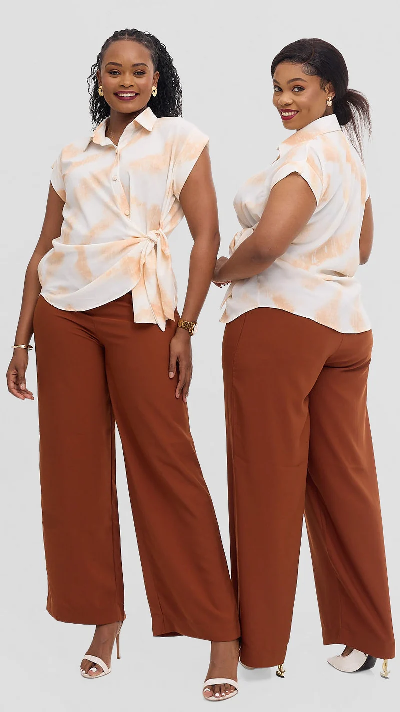 Inroses Sienna Knot Two Piece Set - Brown / White