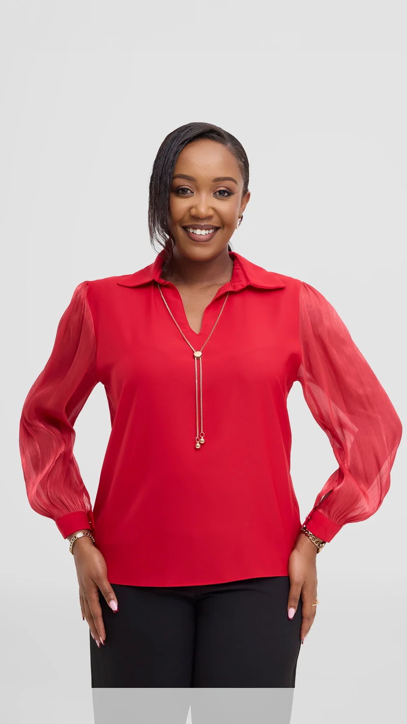 The Fashion Frenzy Necklace Top - Red