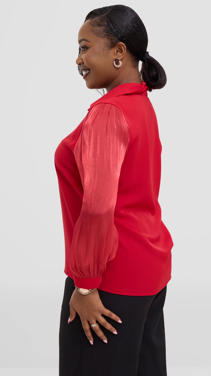 The Fashion Frenzy Necklace Top - Red