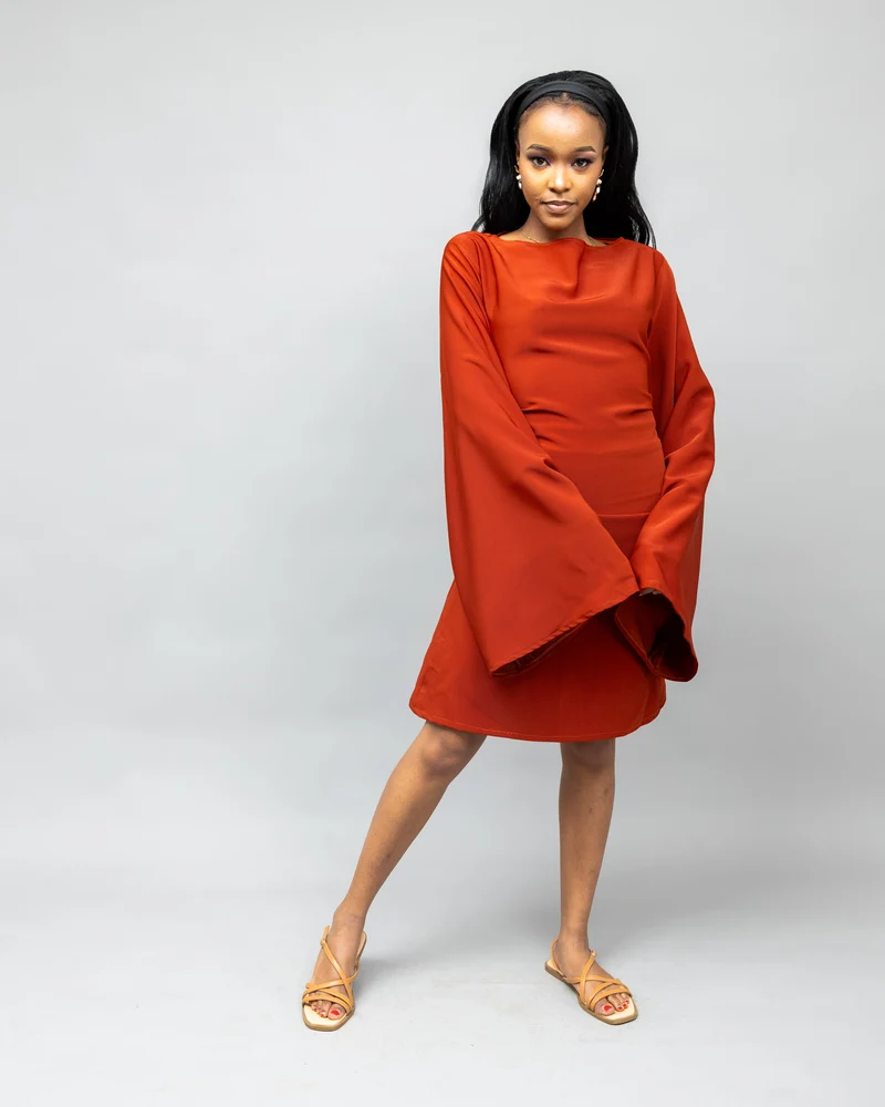 Afriwia Zawadi Shift Dress - Rust