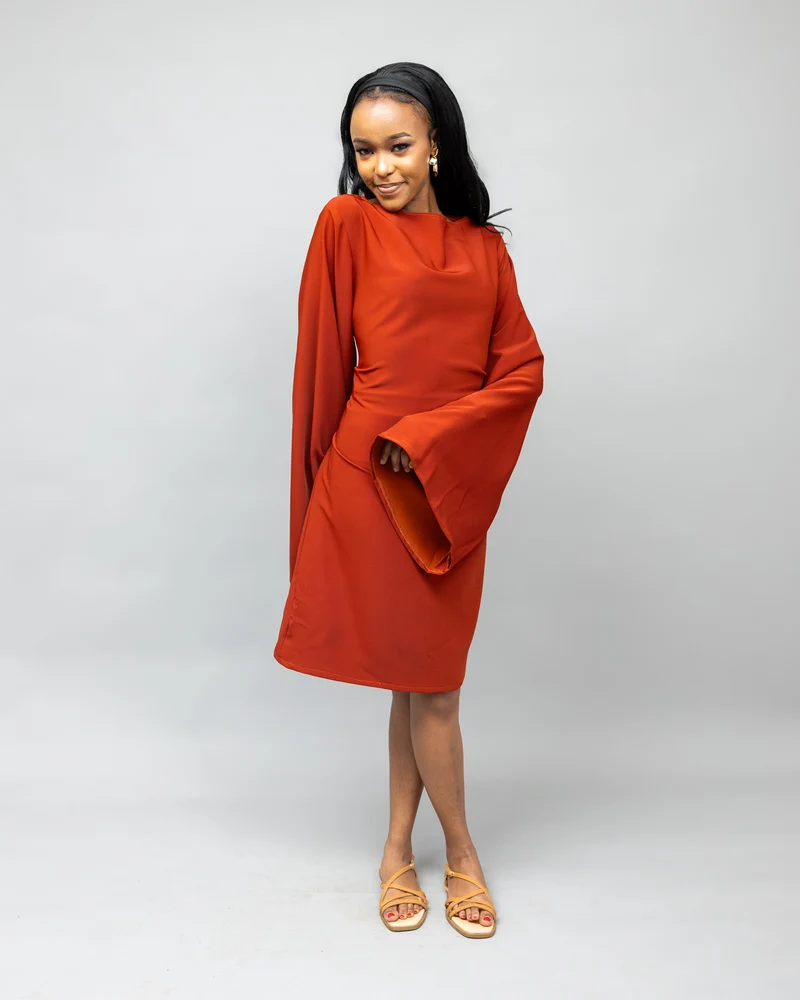 Afriwia Zawadi Shift Dress - Rust