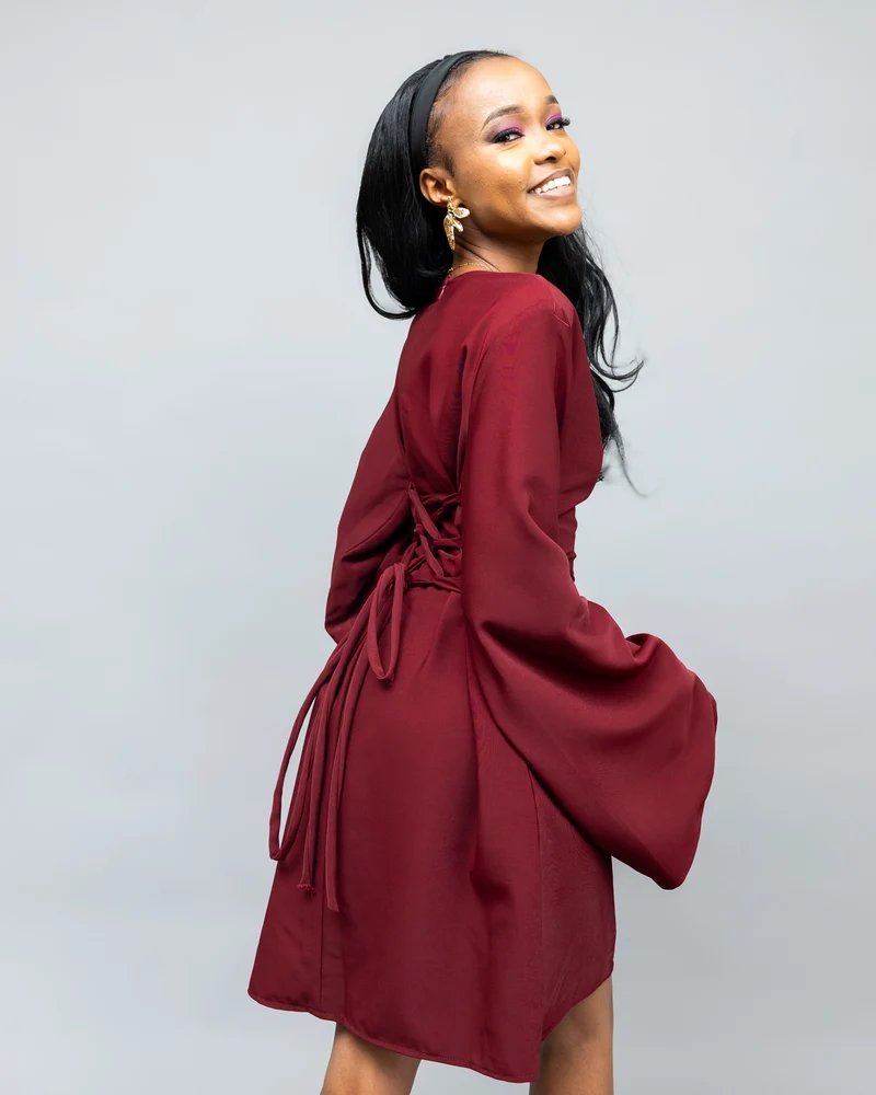 Afriwia Zawadi Shift Dress - Maroon