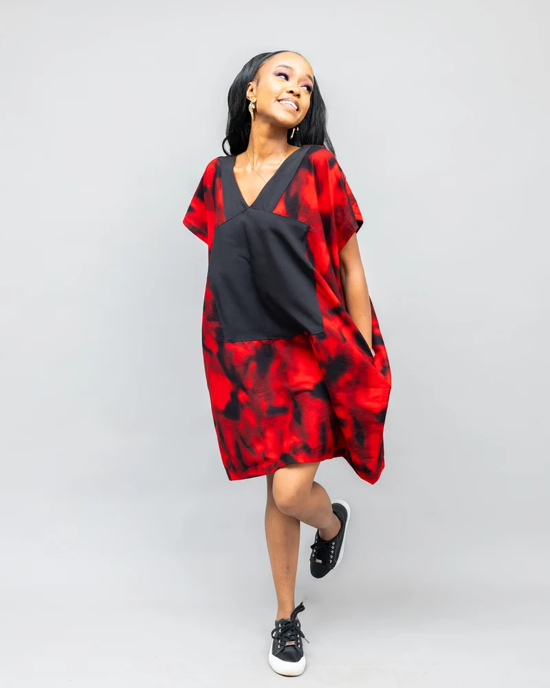 Afriwia Sanaa Boubou Dress - Red
