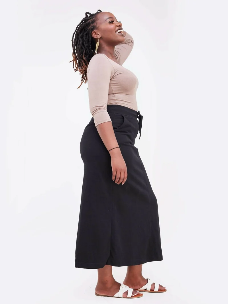 Hessed Maxi Long Skirt - Black