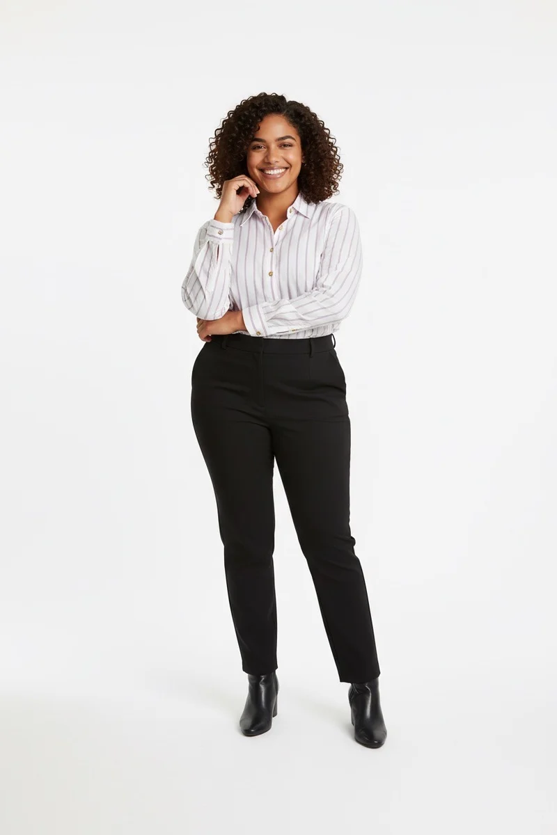 Stylish Sisters Classic Button Down Shirt - White & Purple