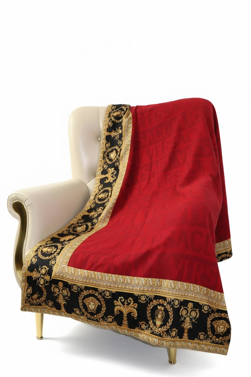 Versace Decke Wohndecke I Love Baroque schwarz Rot