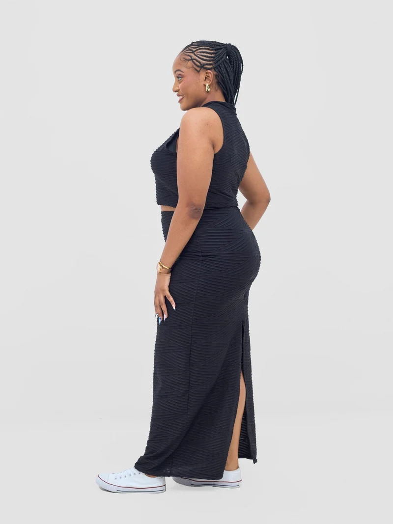 Vivo Kaisa Maxi Skirt - Black Hill Texture