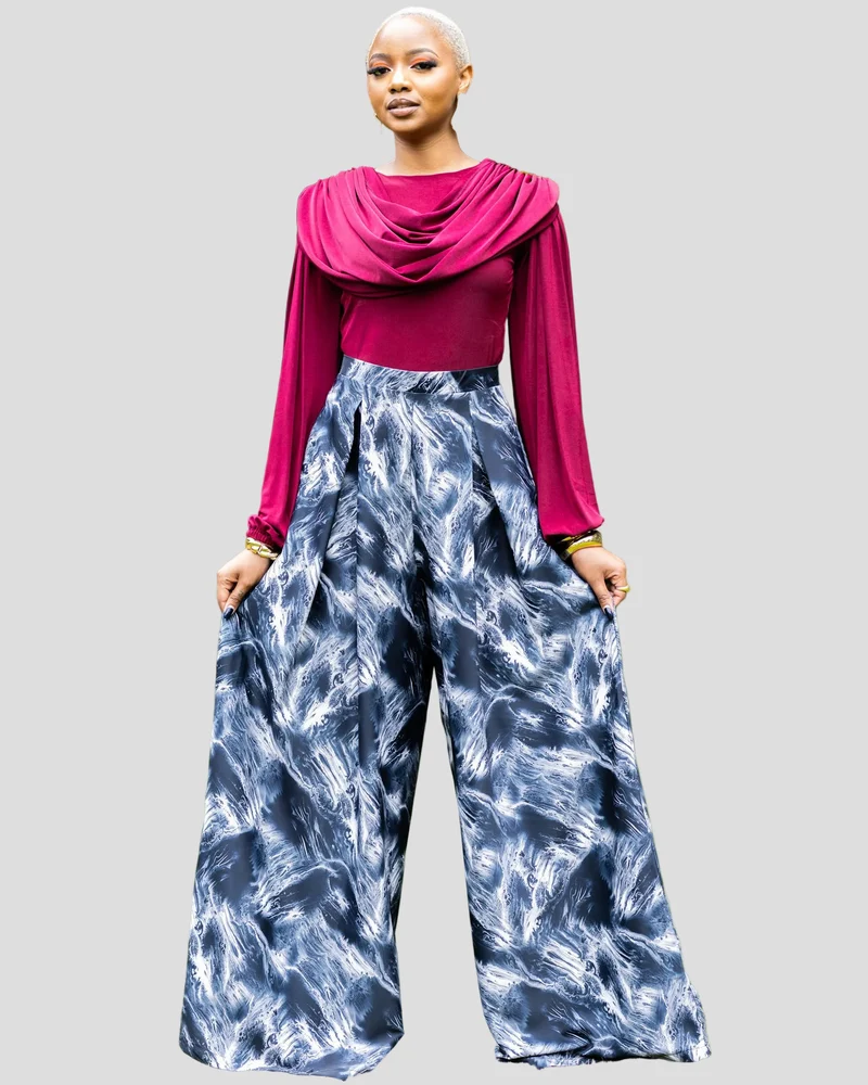 African Yuva Comfort Palazzo Pants - Black
