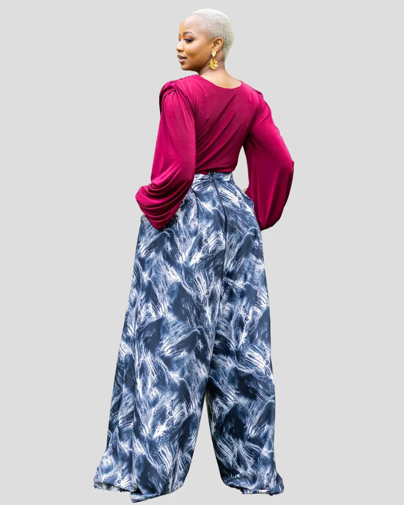 African Yuva Comfort Palazzo Pants - Black