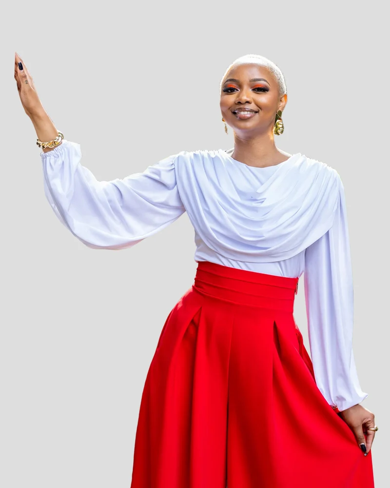 African Yuva Firelight Top - White