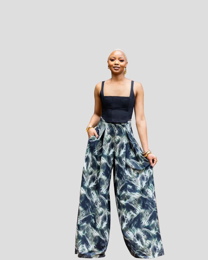 African Yuva Comfort Palazzo Pants - Green