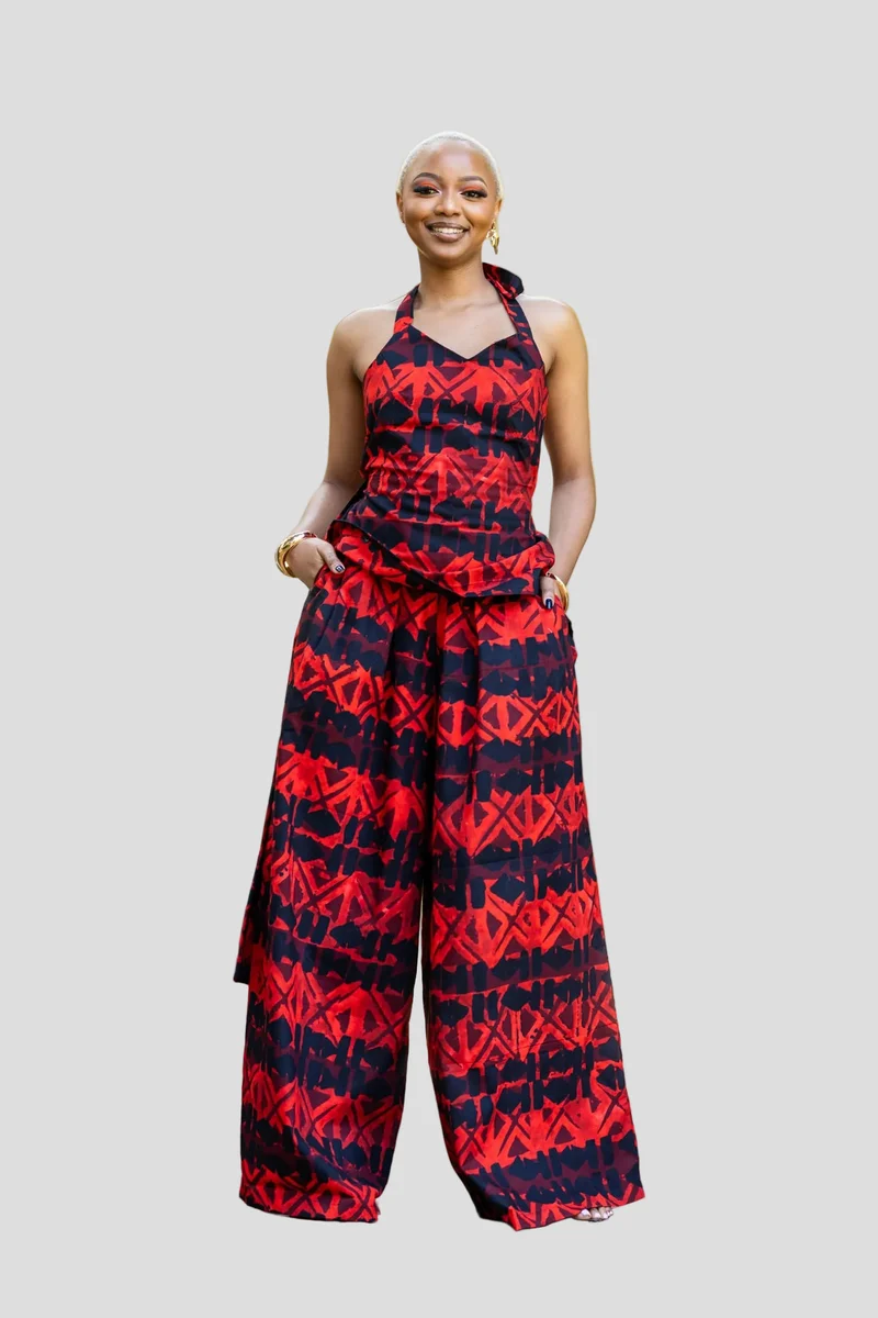 African Yuva Mocha Set - Red Print