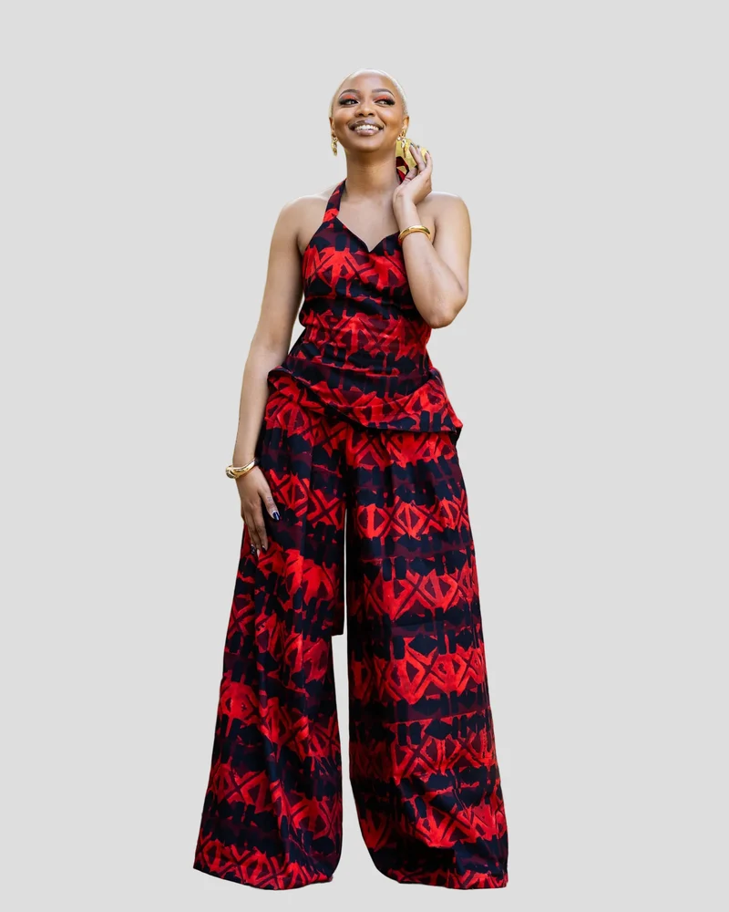 African Yuva Mocha Set - Red Print