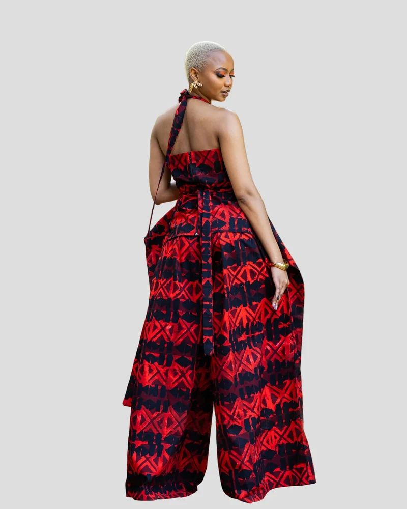 African Yuva Mocha Set - Red Print
