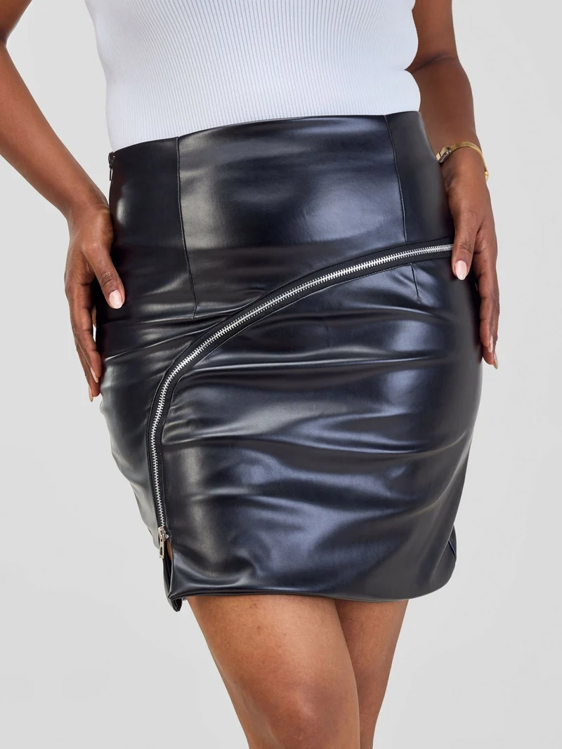 Misstcal Leather Skirt - Black