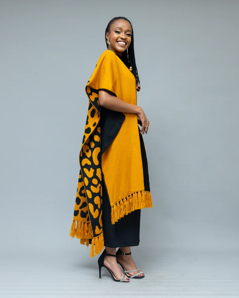 Afriwia Snug Reversible Shawl - Mustard