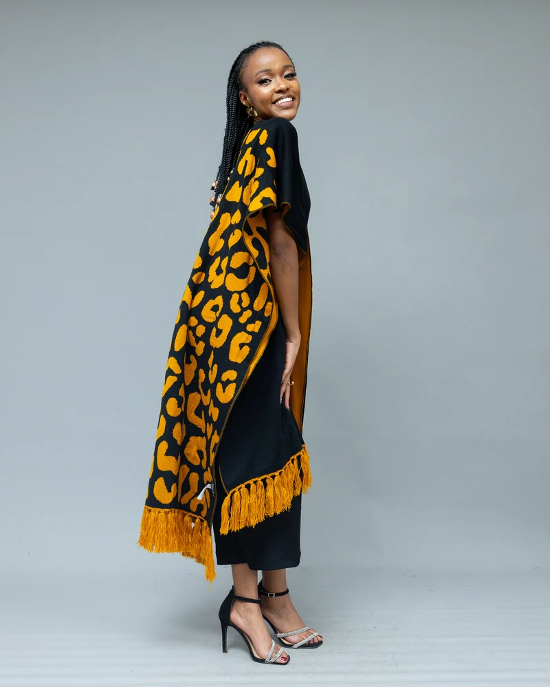 Afriwia Snug Reversible Shawl - Mustard