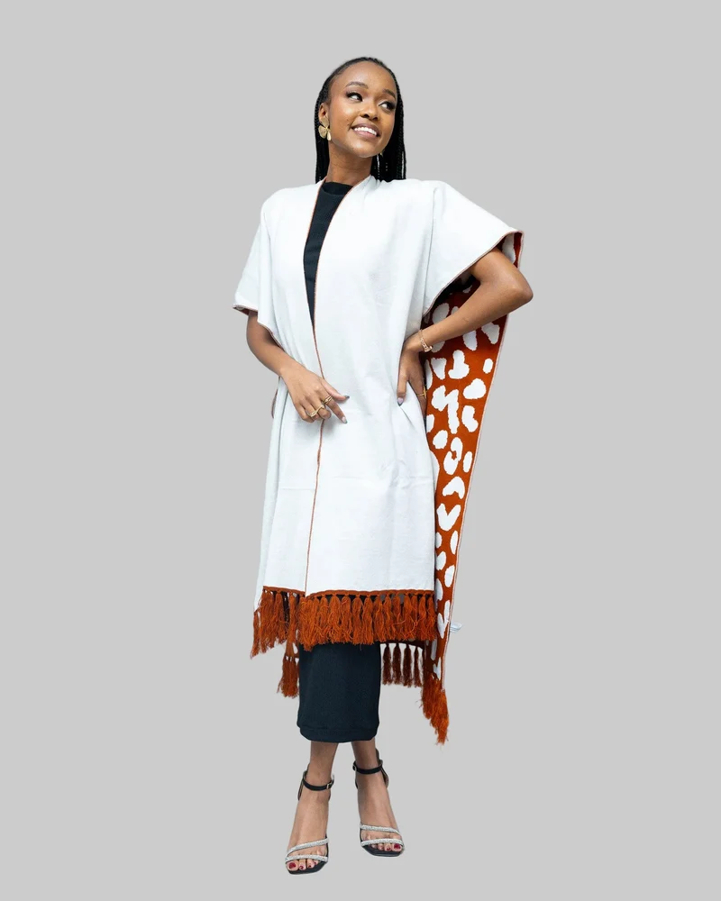 Afriwia Snug Reversible Shawl - Rust