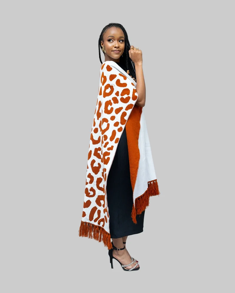 Afriwia Snug Reversible Shawl - Rust