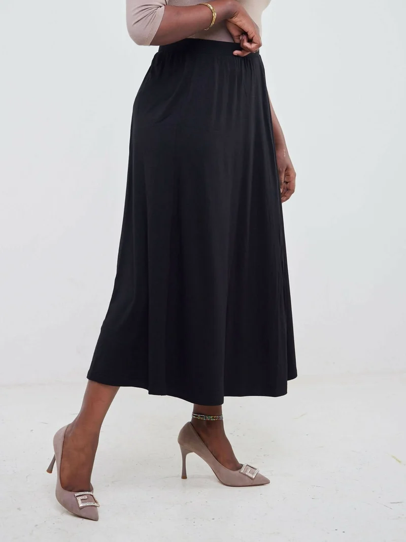 Hessed Maxi Wide Skirt - Black