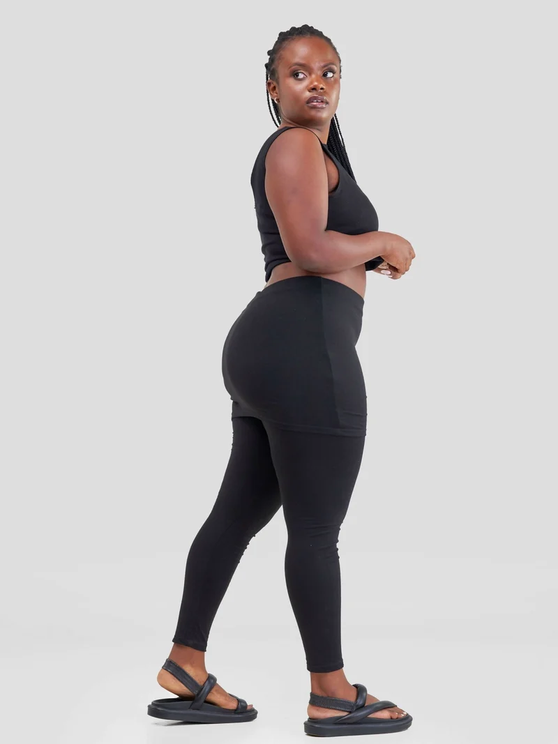 Hessed Skirted Legging Pant - Black