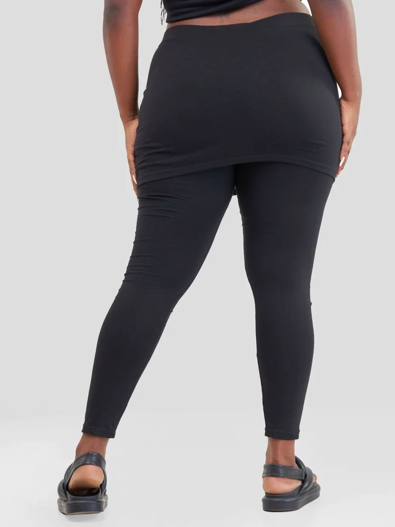 Hessed Skirted Legging Pant - Black