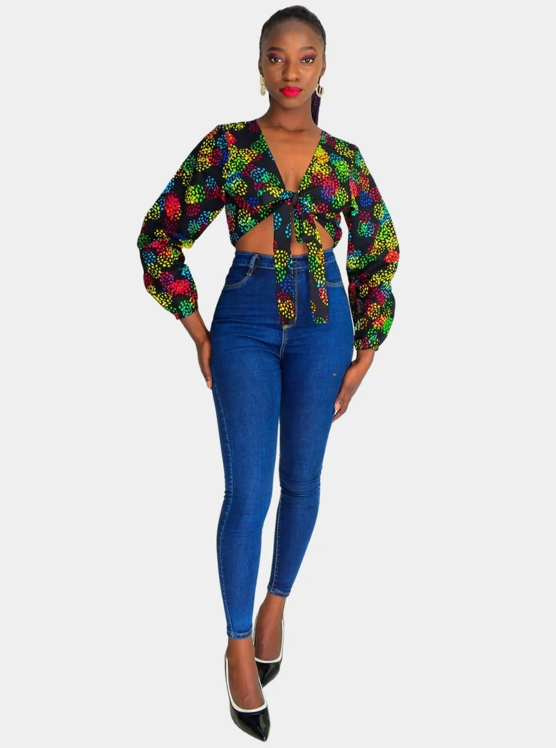 Da'joy Fashions Kapuka Ankara Top - Multicolored