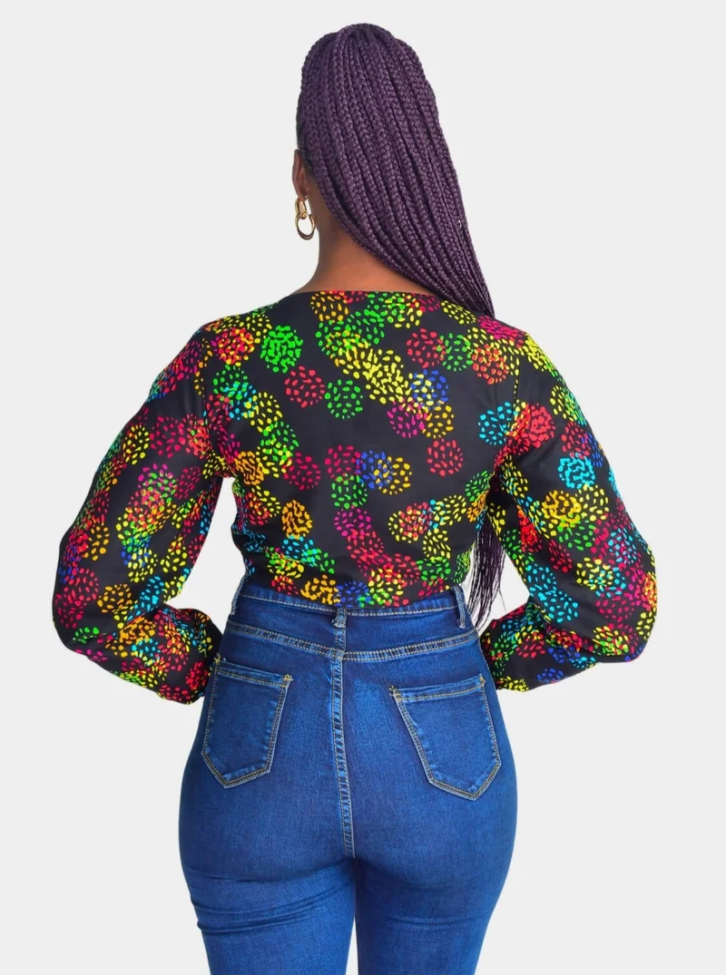 Da'joy Fashions Kapuka Ankara Top - Multicolored