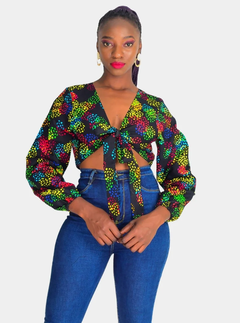 Da'joy Fashions Kapuka Ankara Top - Multicolored