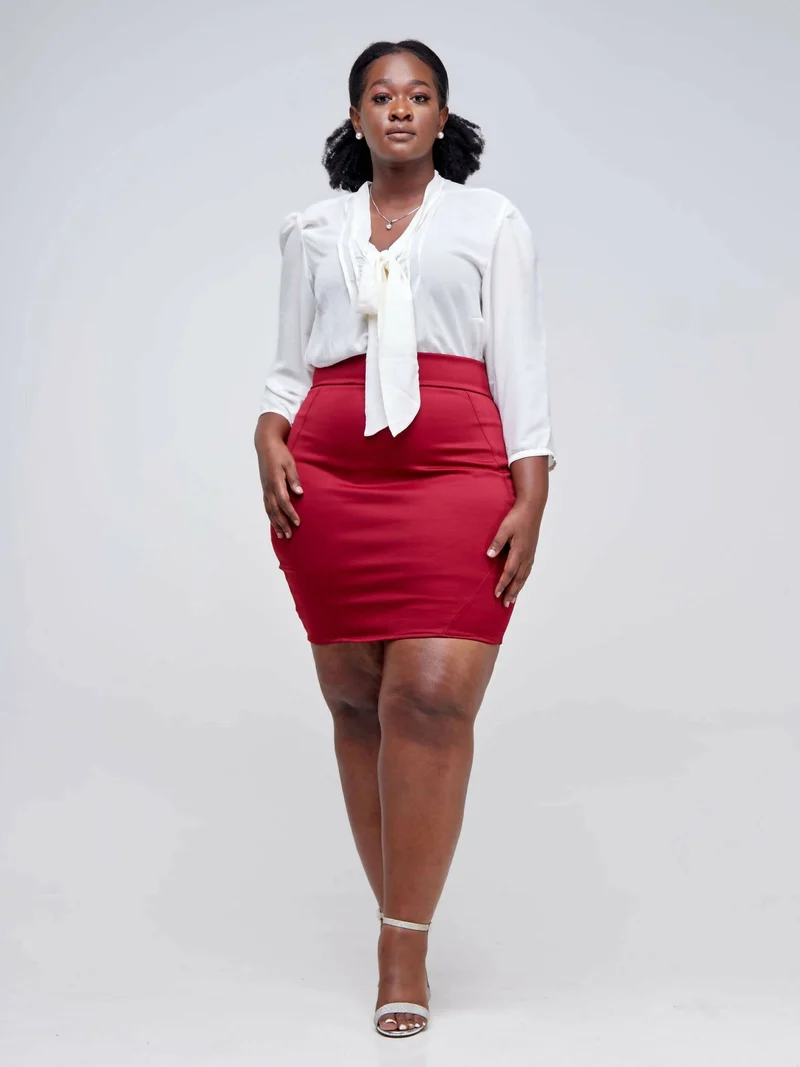 Da'joy Fashions Athena Pencil Skirt - Maroon