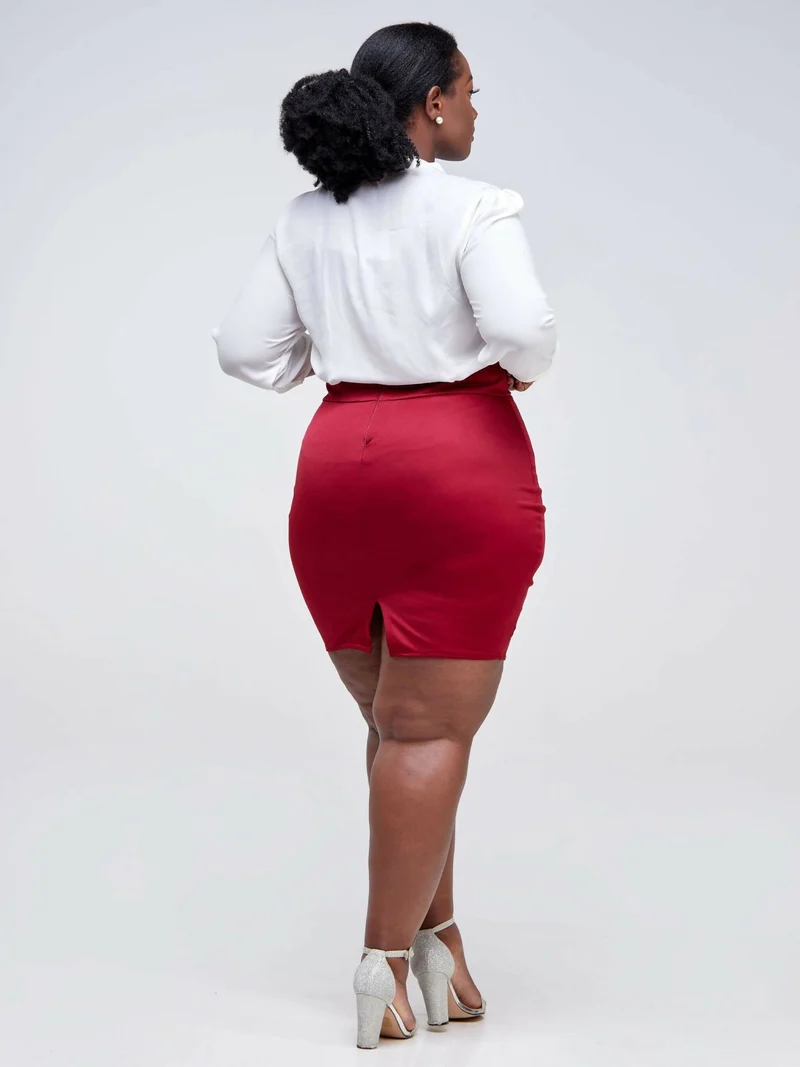 Da'joy Fashions Athena Pencil Skirt - Maroon