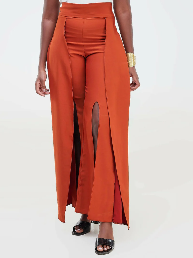 Da'joy Fashions Sand Pallazo Pants - Brown